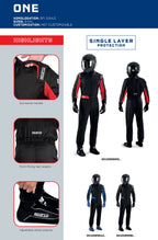 001059 Sparco One Race Suit Basic Overalls Karting Mechanic Pitcrew Sizes S-XXL Sparco