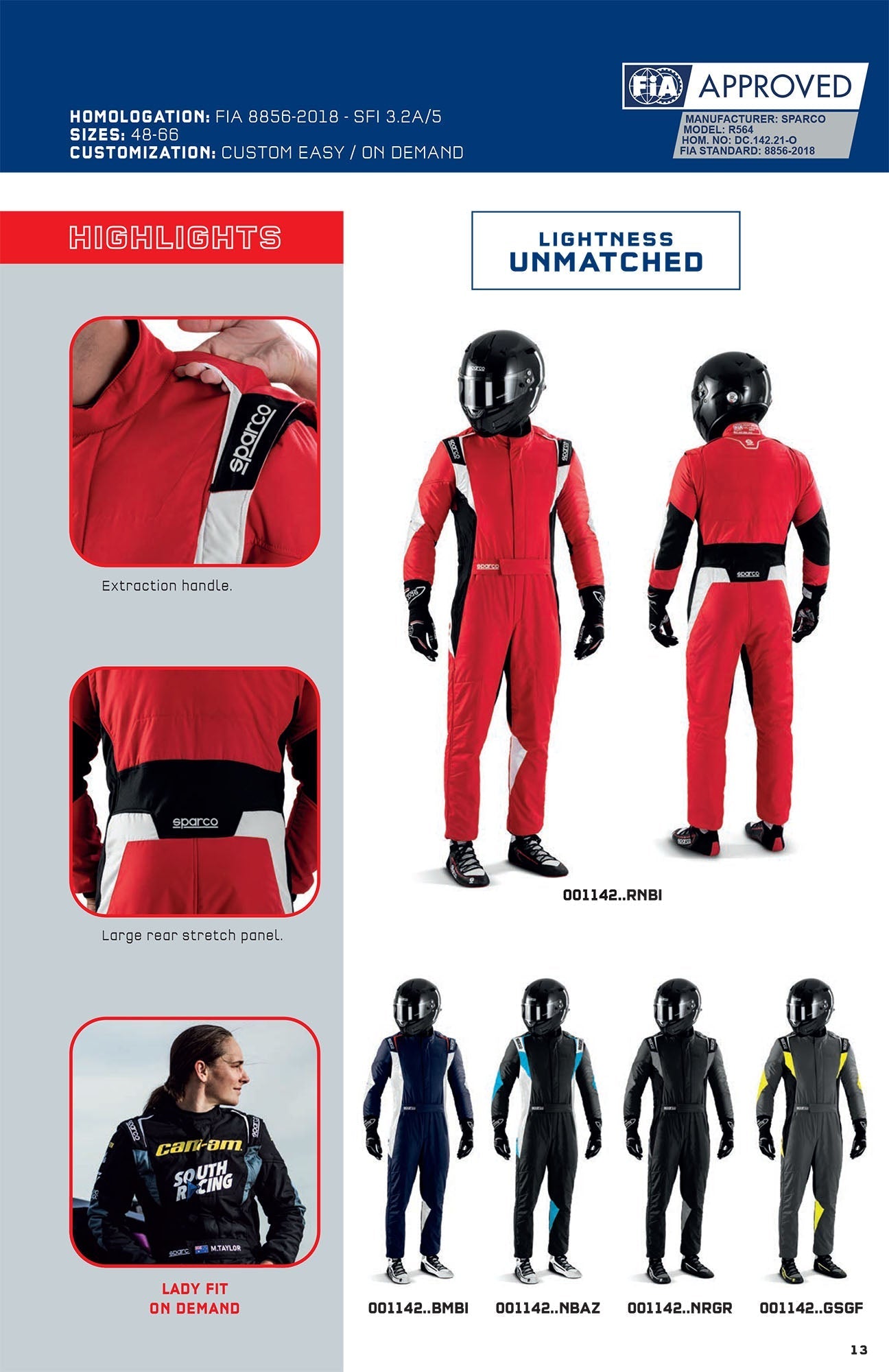 001142 Sparco Super Light Race Suit Fireproof FIA Approved Race Rally Motorsport Sparco
