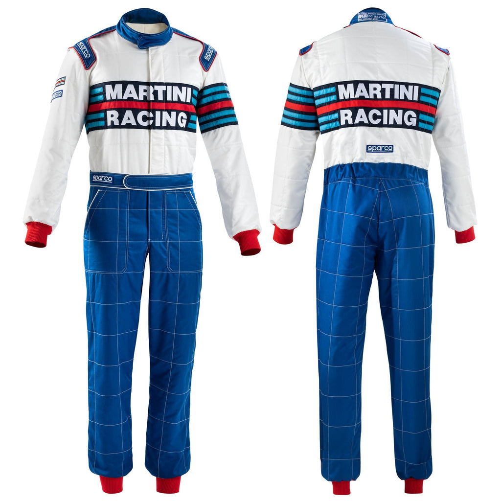001144MR Sparco Martini Racing Classic Retro Rally Suit Fireproof FIA 8856-2018 Sparco