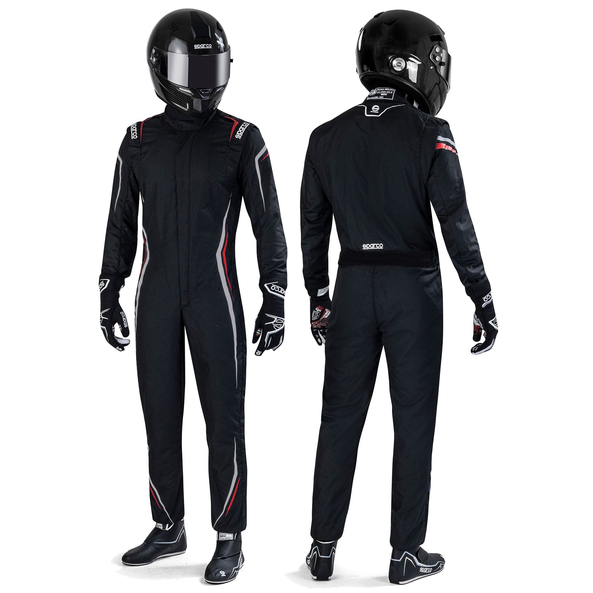 Sparco Prime Race Suit Black colourway group shot Endless Racegear