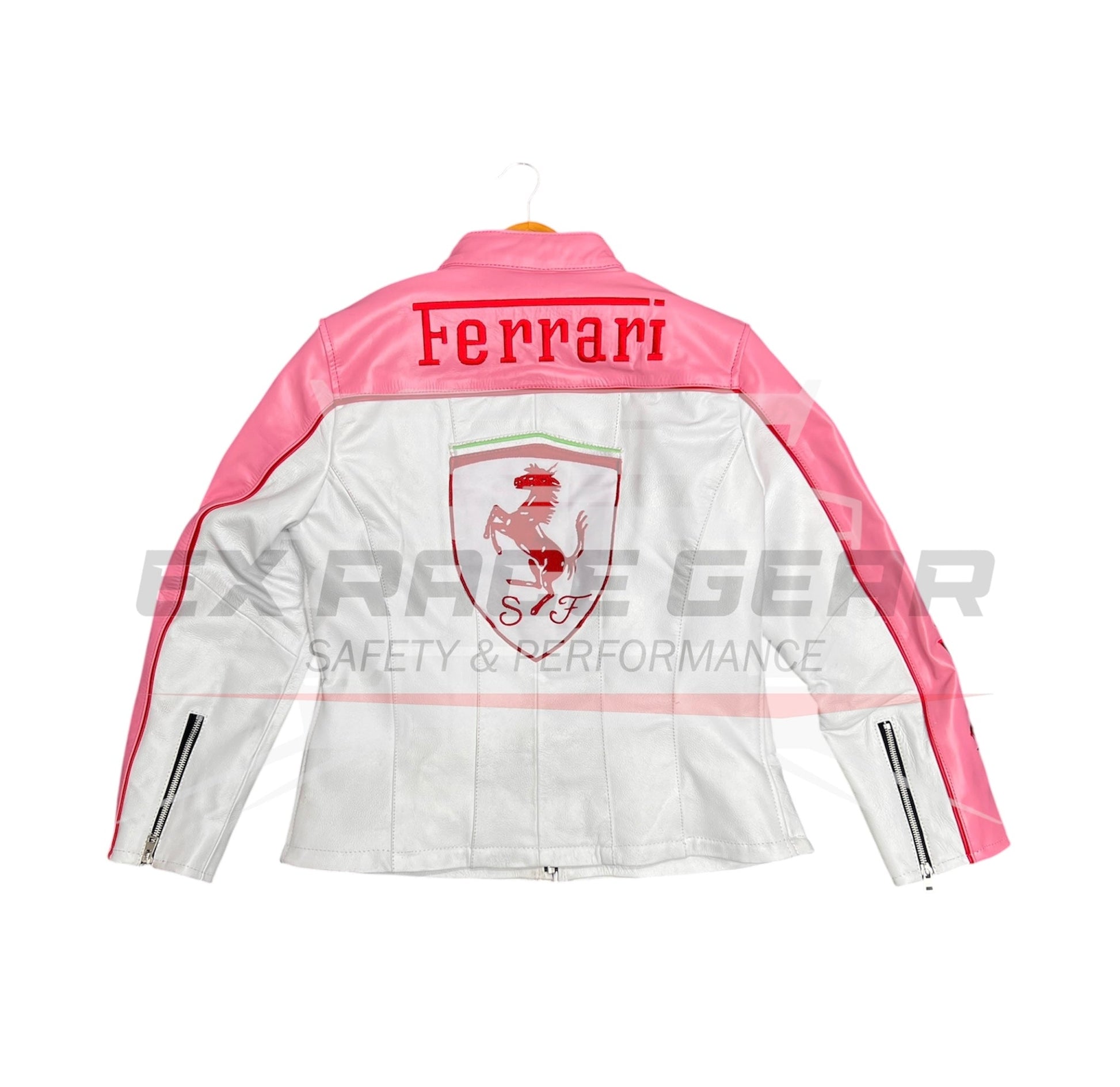 Ferrari Pink Leather F1 Racing Jacket – Vintage Edition Ex Race Gear