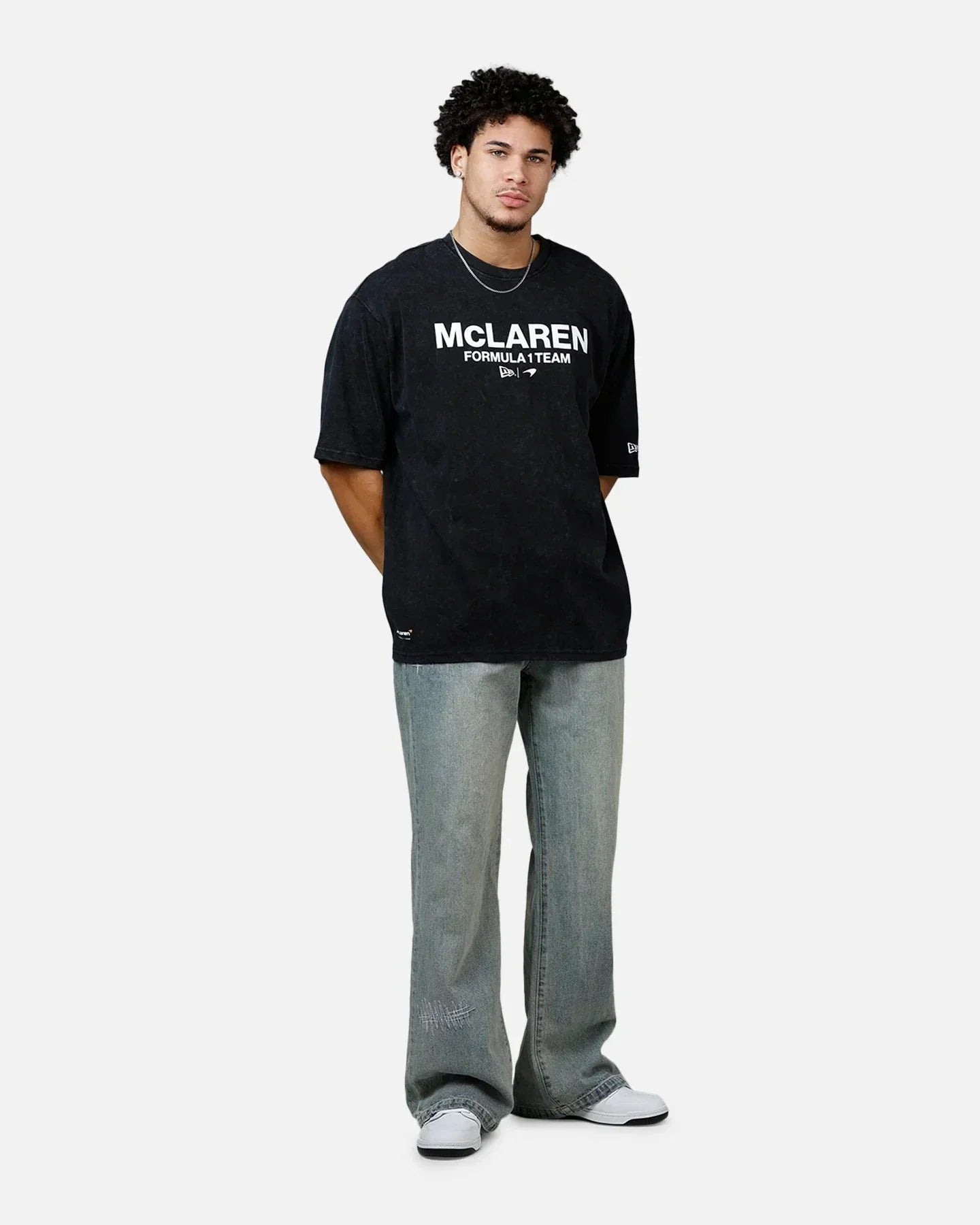 McLaren F1 x New Era Washed Logo T-Shirt - Stone/Black Endless Racegear