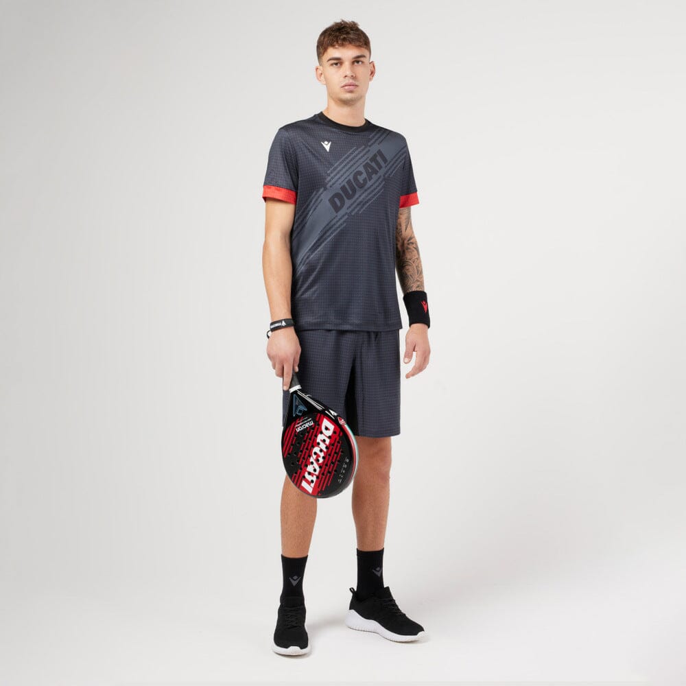 Ducati x Macron Men's Padel T-Shirt - Red/Black Endless Racegear