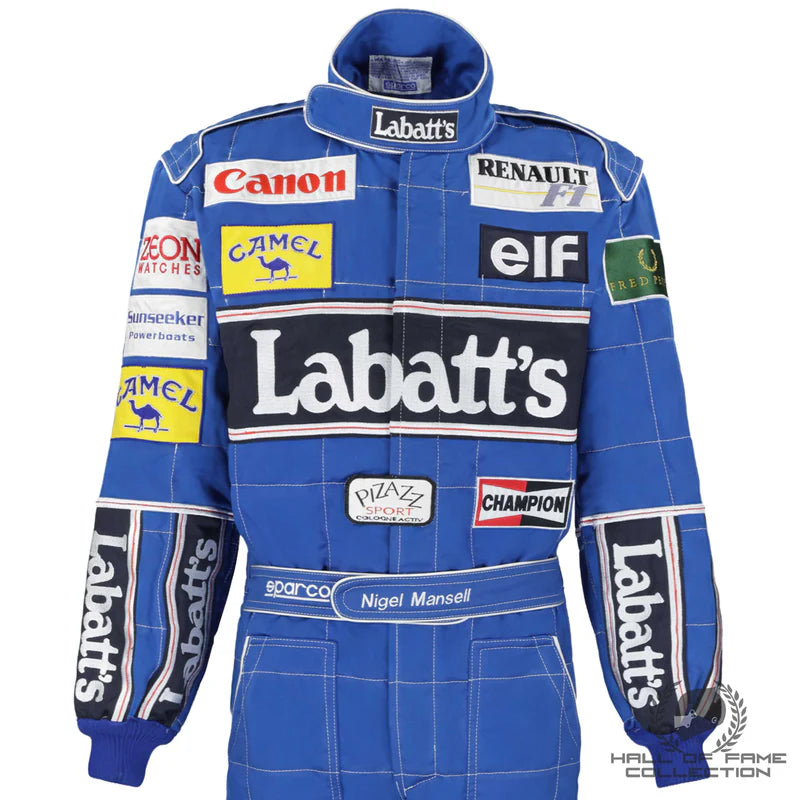1992 Ricardo Patrese Race Used Williams Renault F1 Suit– Championship Season Endless Racegear