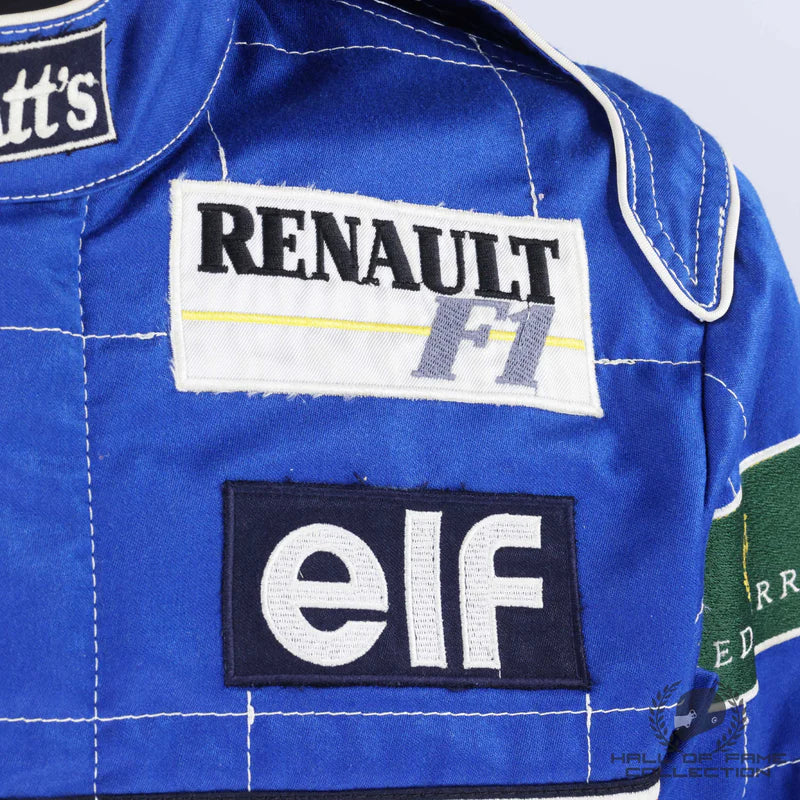 1992 Ricardo Patrese Williams Renault F1 Suit collar detail Endless Racegear
