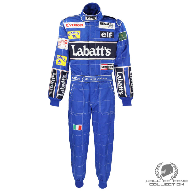 1992 Ricardo Patrese Race Used Williams Renault F1 Suit– Championship Season Endless Racegear