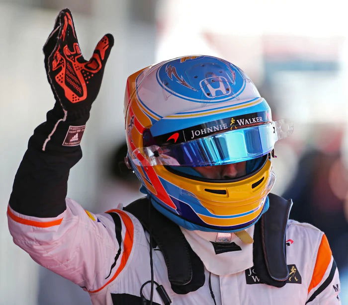 2017 Fernando Alonso McLaren Honda Adidas F1 Gloves - Ex Race Gear