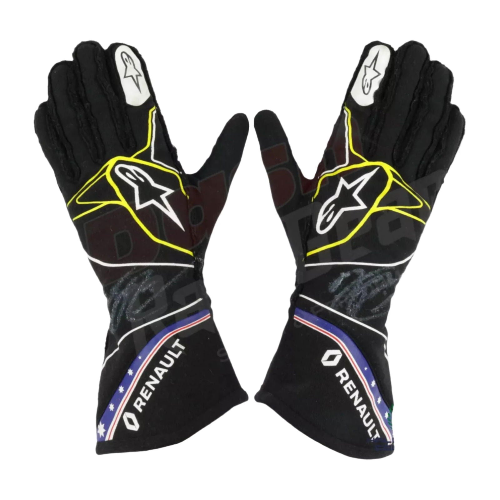 2019 Daniel Ricciardo Renault F1 Race Gloves front view Endless Racegear