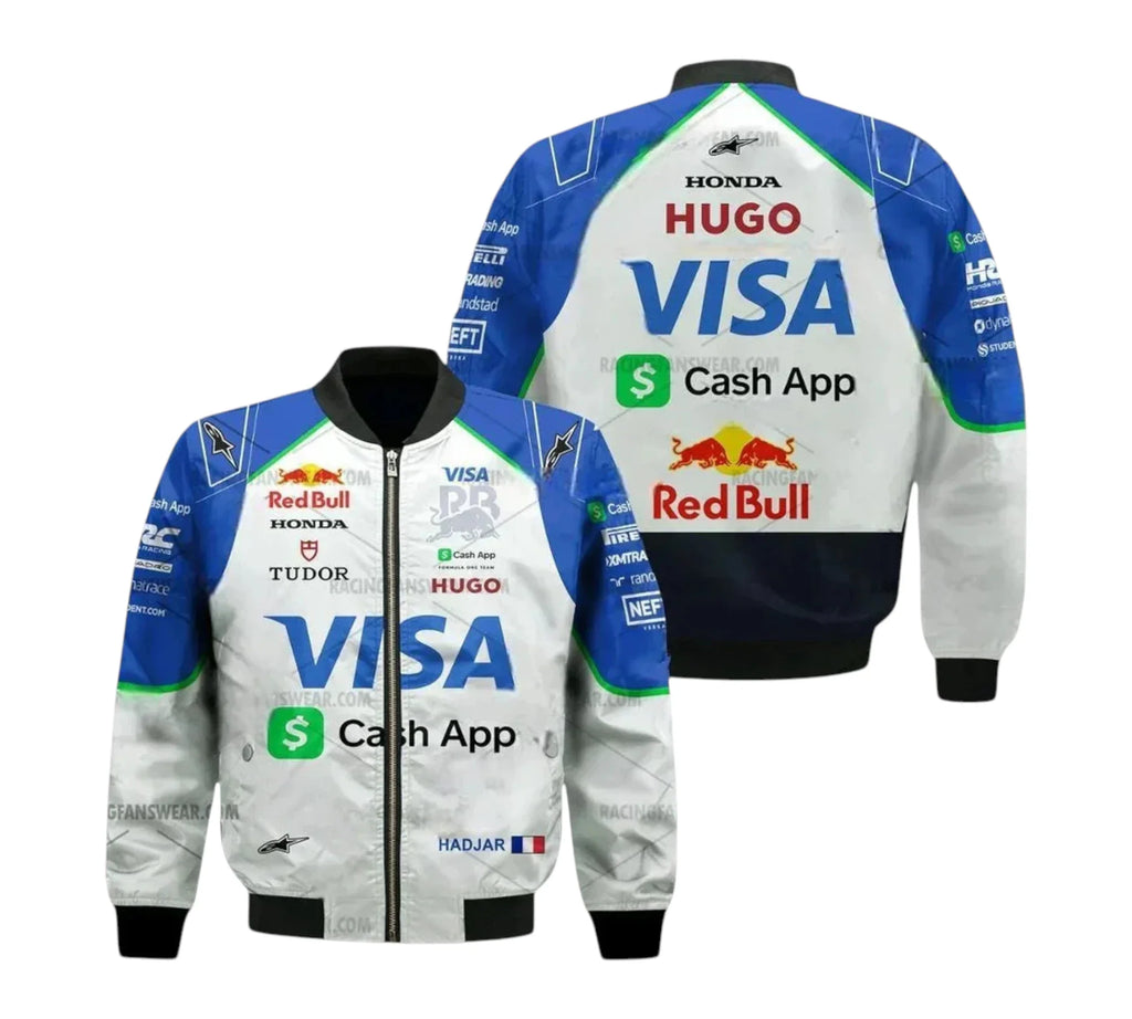 2025 Isack Hadjar Visa Cash App F1 Racing Vintage Jacket Crossover Racewears