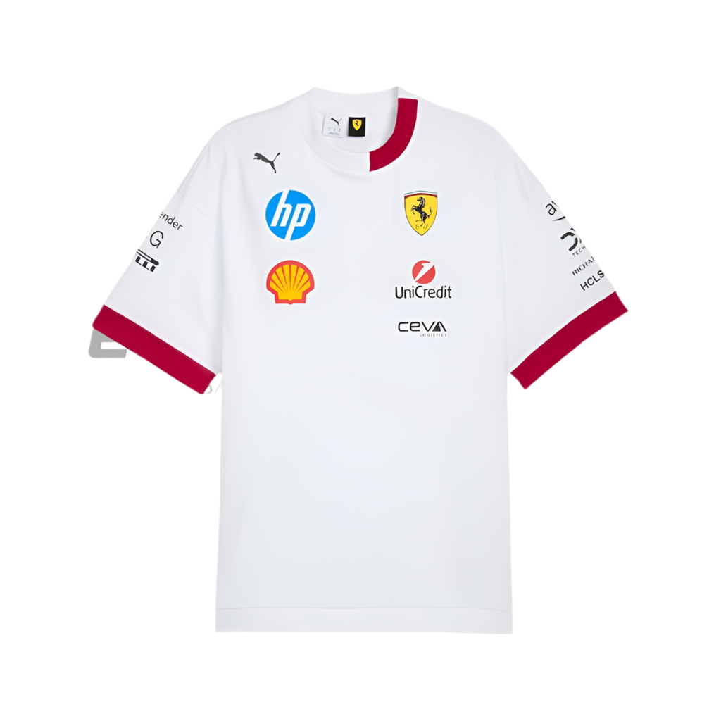 Scuderia Ferrari 2025 Drivers Oversized T-Shirt - White Endless Racegear