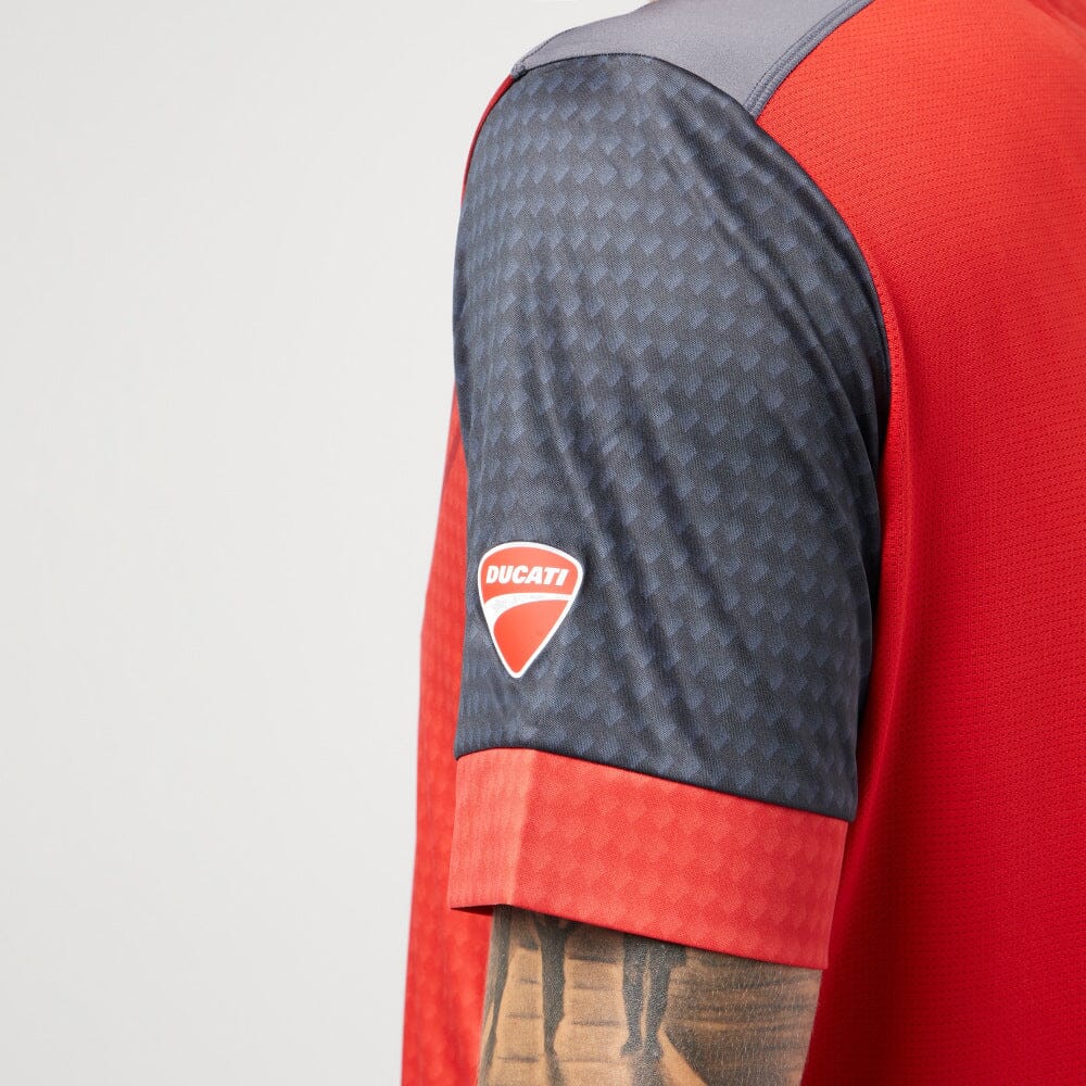 Ducati x Macron Men's Padel T-Shirt - Red/Black Endless Racegear