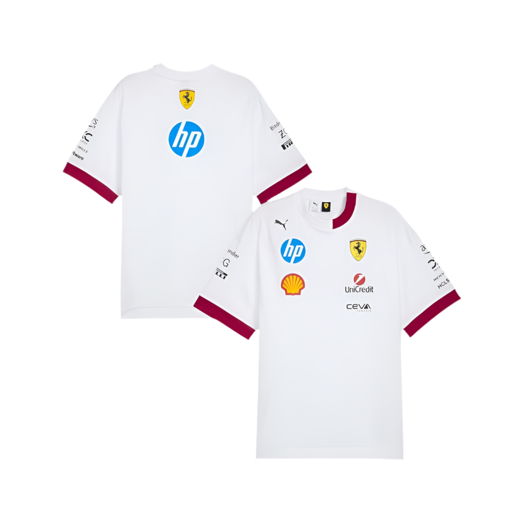 Scuderia Ferrari 2025 Drivers Oversized T-Shirt - White Endless Racegear