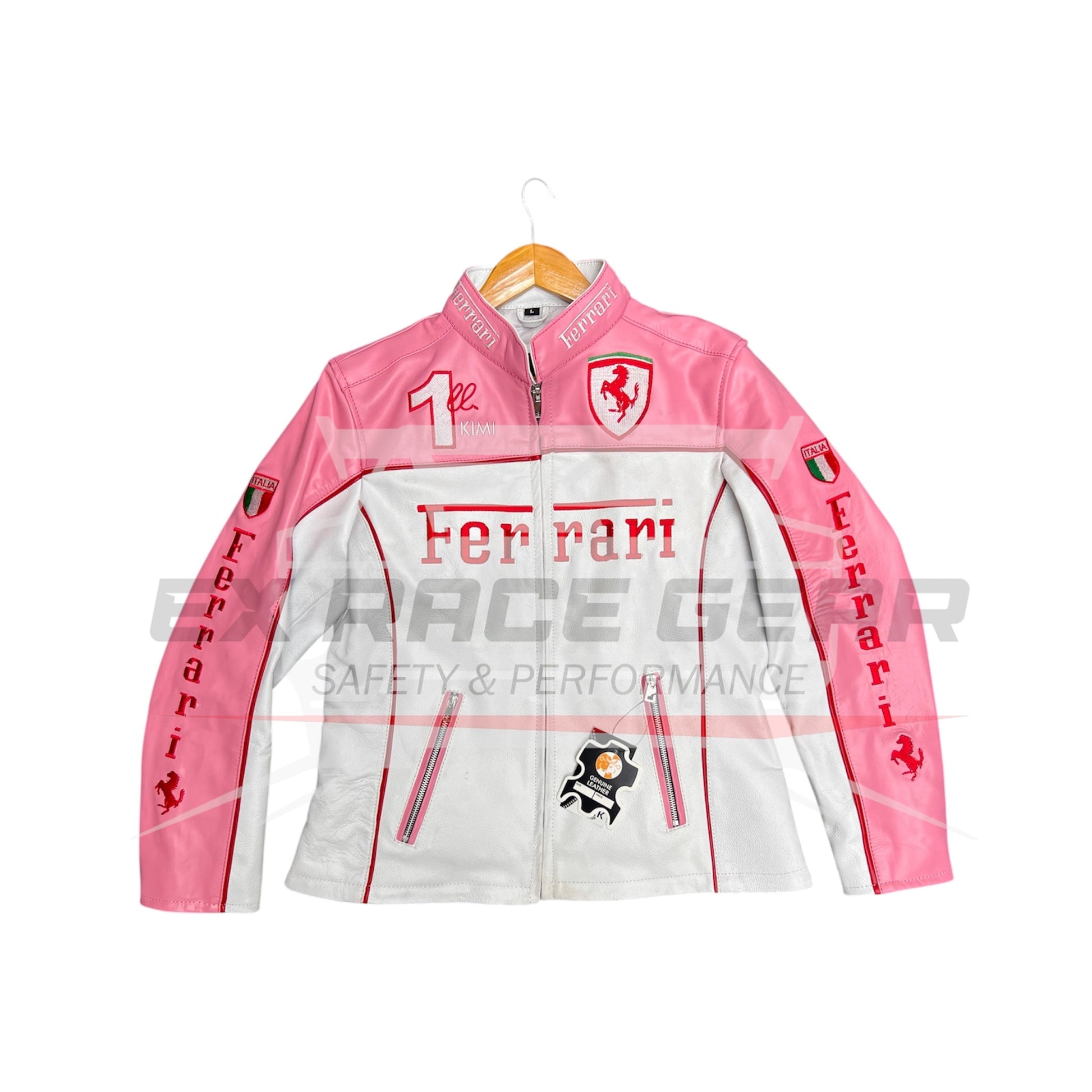Ferrari Pink Leather F1 Racing Jacket – Vintage Edition Ex Race Gear