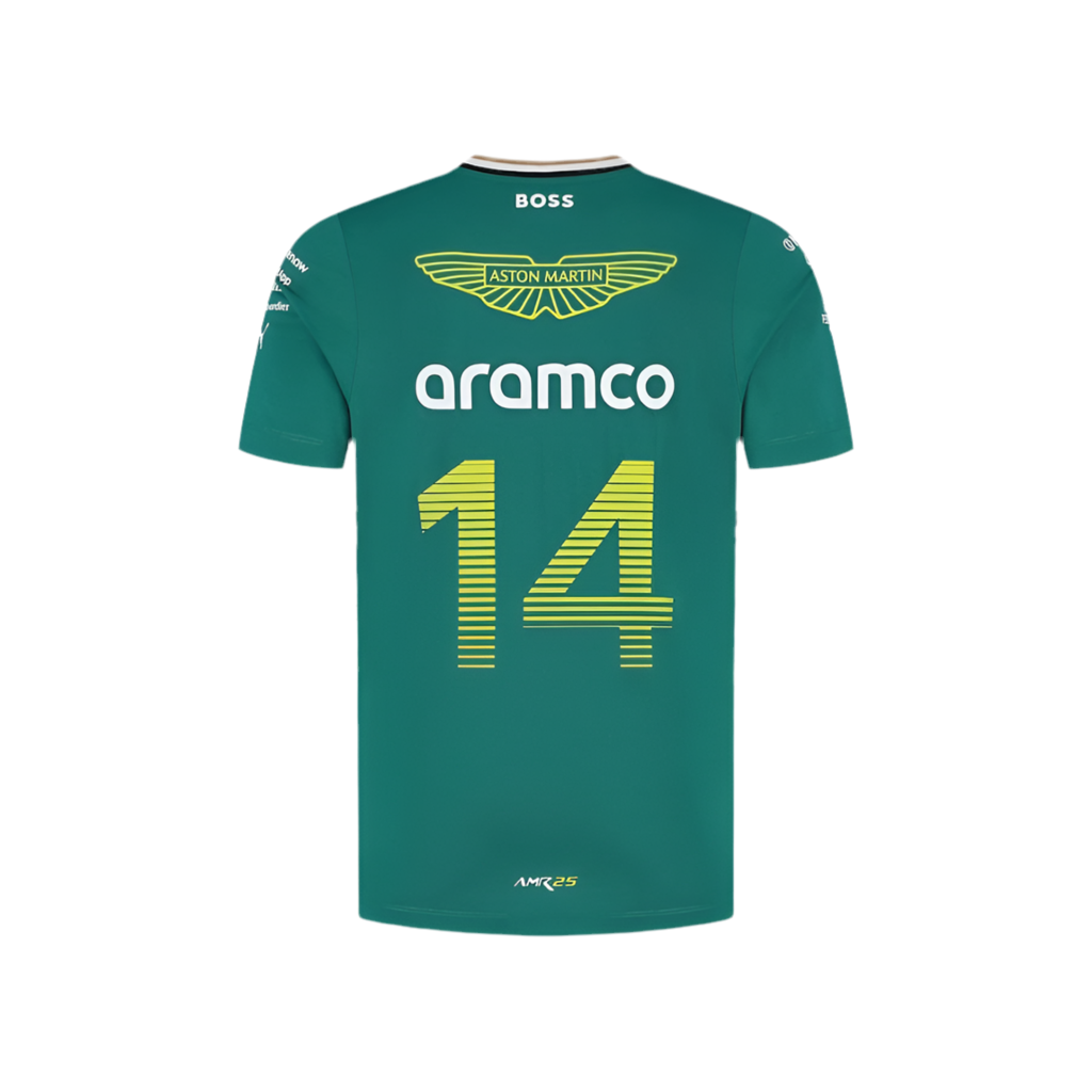 Aston Martin Aramco Cognizant F1 2025 Fernando Alonso Team Driver T-Shirt Endless Racegear