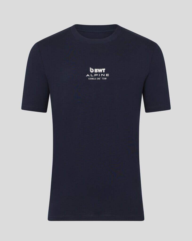 Alpine Racing F1 Pierre Gasly Relaxed Fit T-Shirt- White/French Navy Alpine