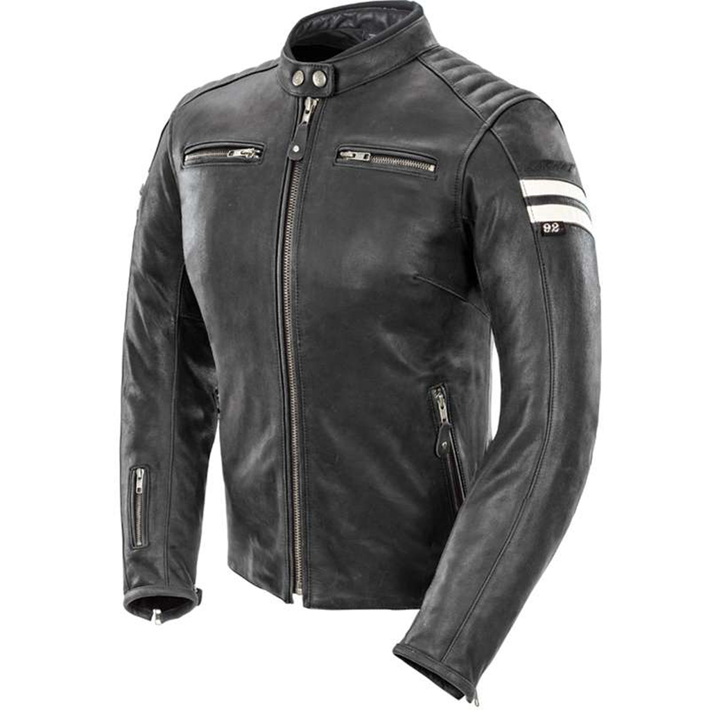 [Color:::Black-White] JOE ROCKET LADIES CLASSIC 92' LEATHER JACKET