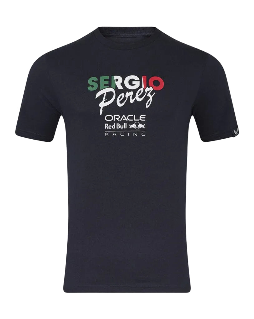 Red Bull Racing F1 Sergio "Checo" Perez Flag T-Shirt - White/Navy T-shirts Red Bull Racing XS Navy 