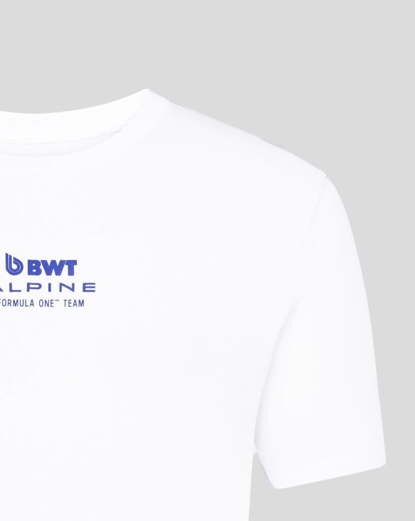 Alpine Racing F1 Pierre Gasly Relaxed Fit T-Shirt- White/French Navy Alpine