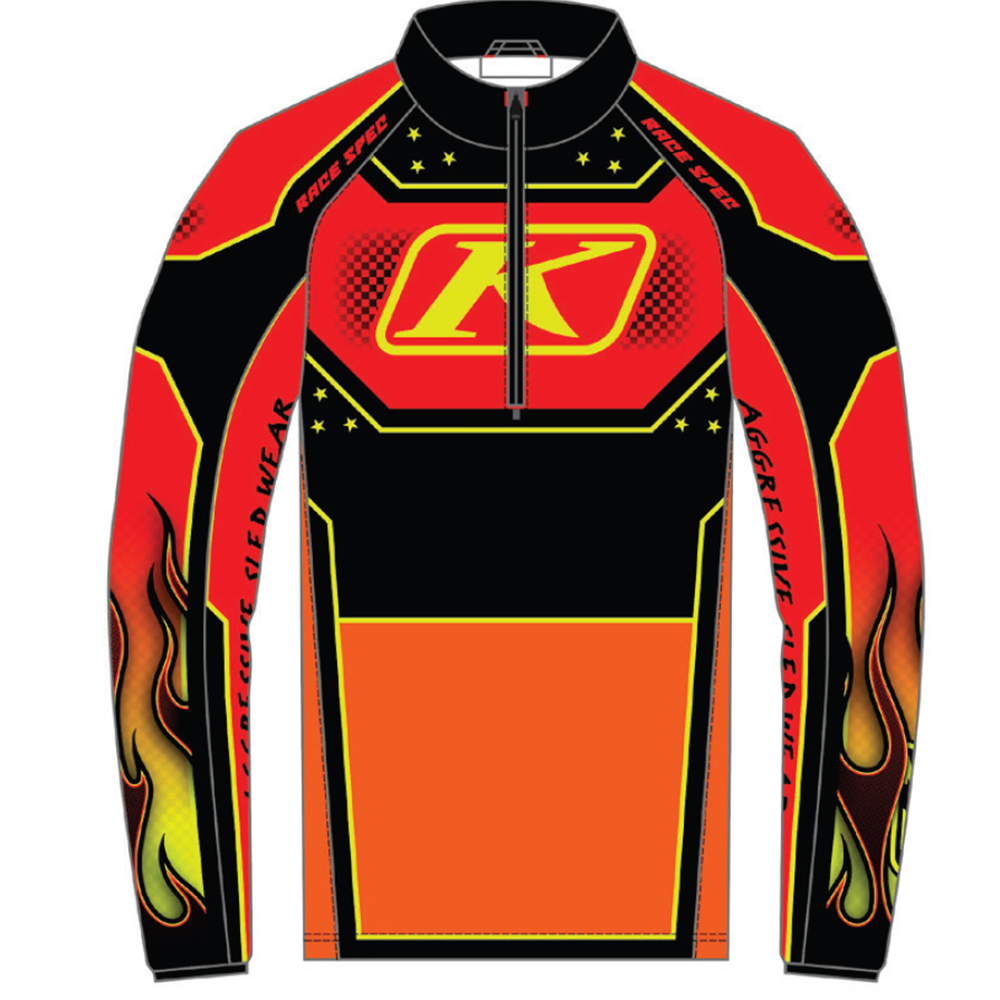 [Color:::Throwback Flames / Limited Edition] Klim Revolt Aggressive Sled Wear ¼ Zip Pullover