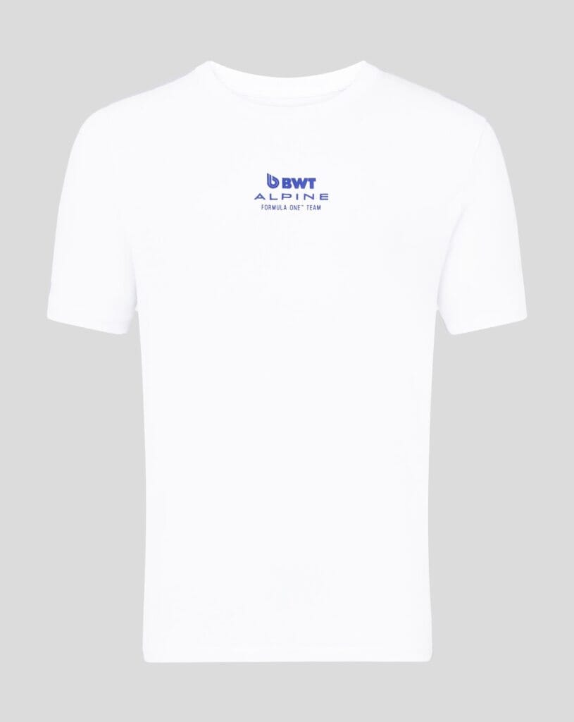 Alpine Racing F1 Pierre Gasly Relaxed Fit T-Shirt- White/French Navy Alpine