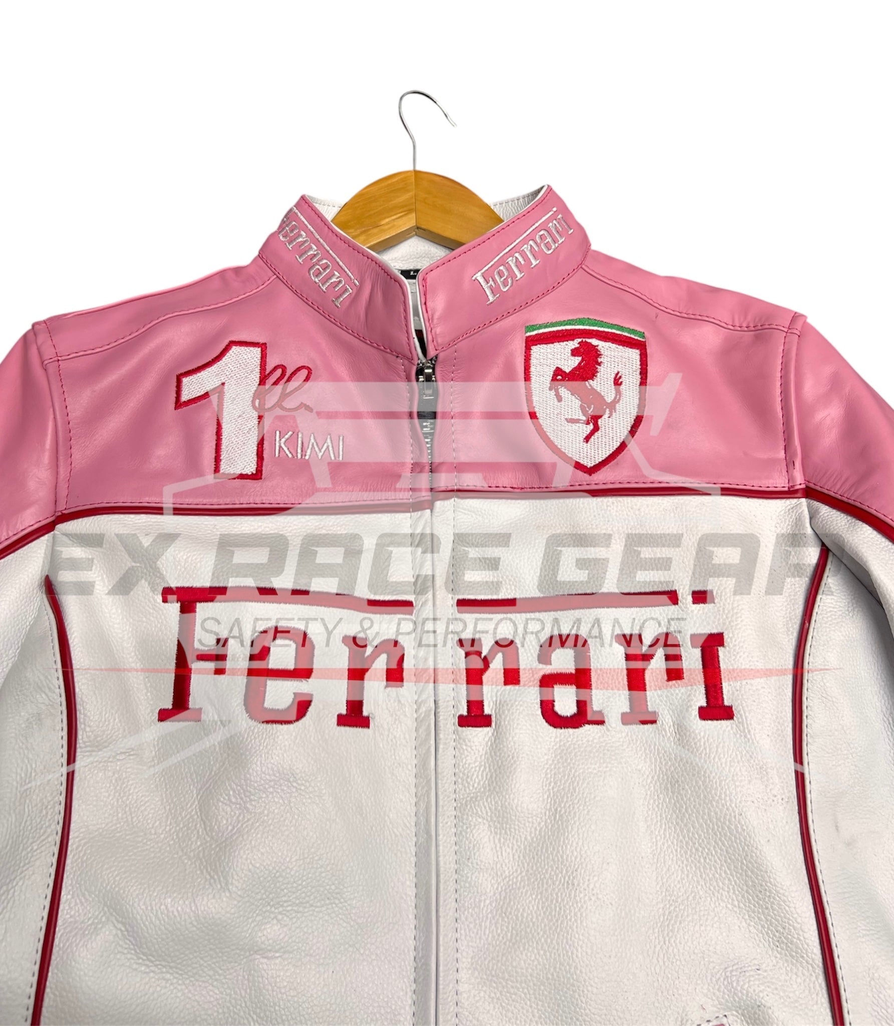 Ferrari Pink Leather F1 Racing Jacket – Vintage Edition Ex Race Gear