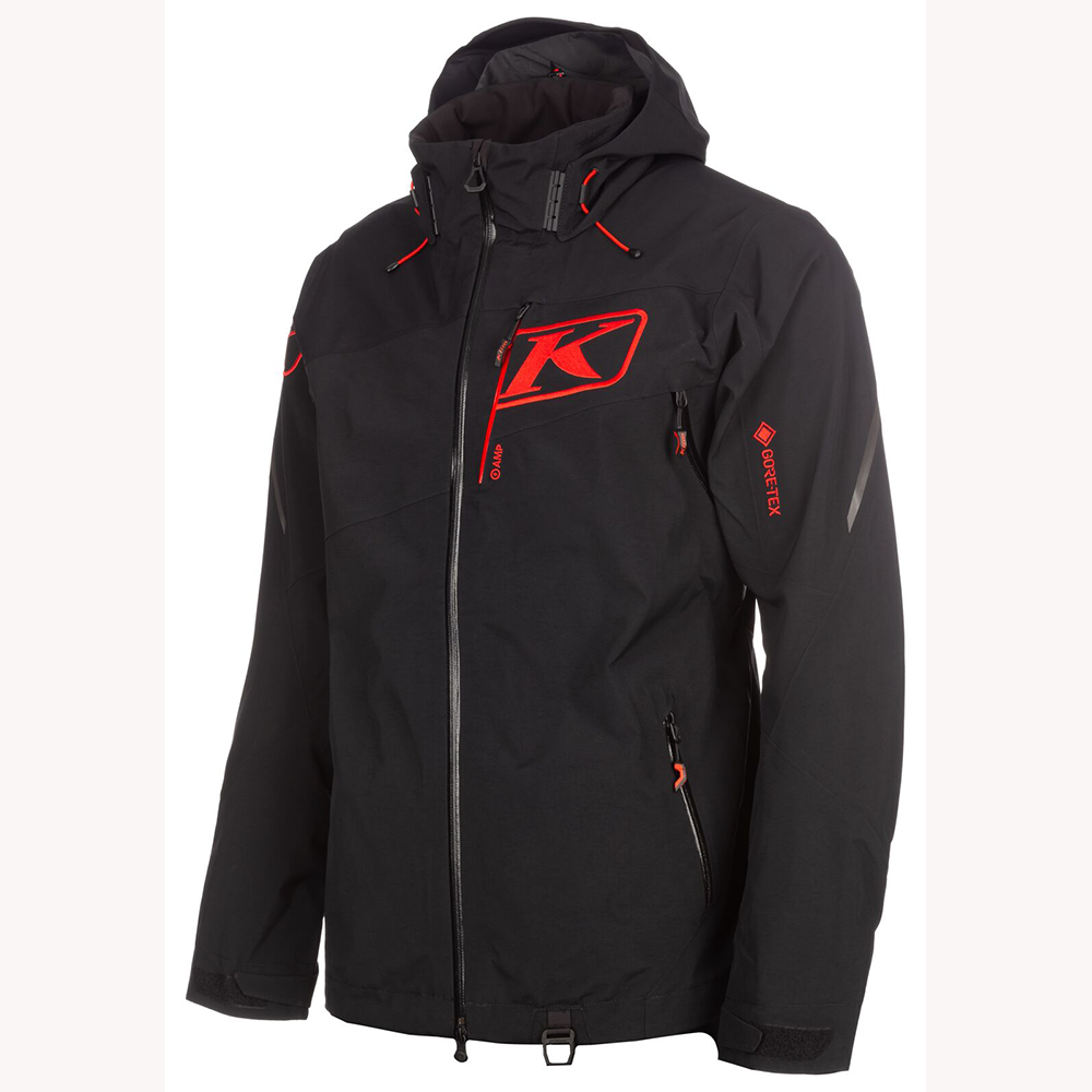 [Color:::Black - Fiery Red] Klim Storm Jacket