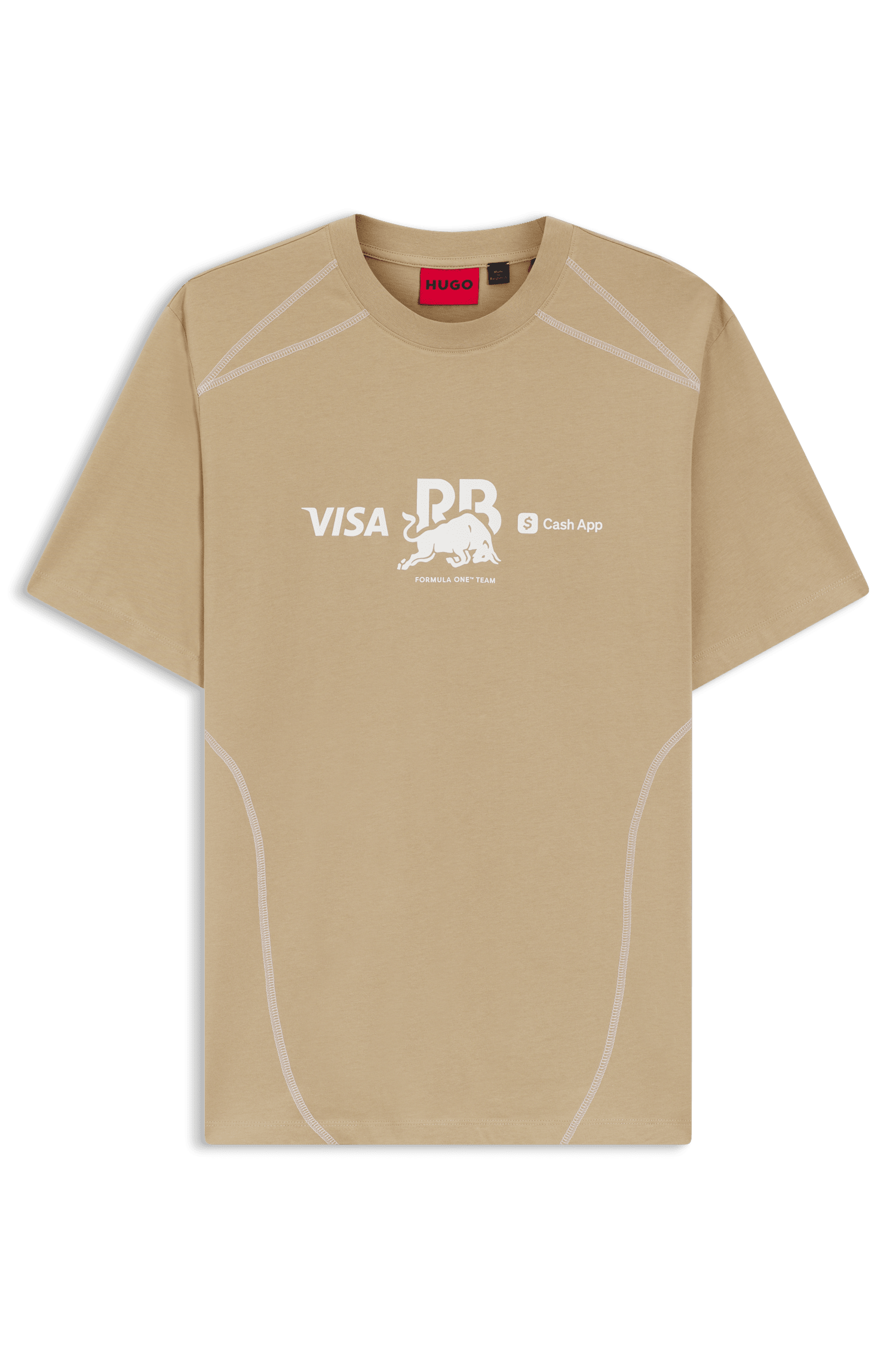 Visa Cash App RB F1 Fanwear T-Shirt - Black/White/Beige T-shirts Visa Cash App RB XS Beige 