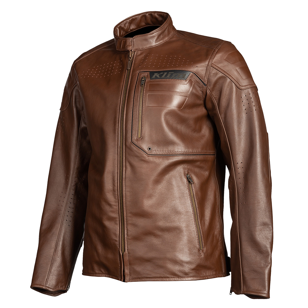 [Color:::Sienna Brown] Klim Sixxer Leather Jacket