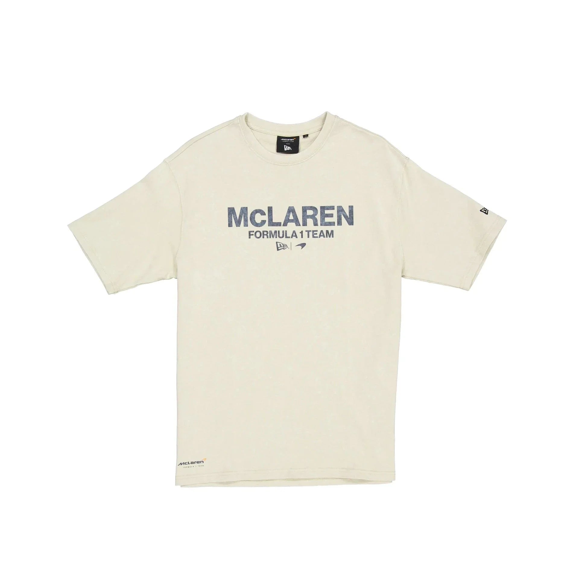 McLaren F1 x New Era Washed Logo T-Shirt - Stone/Black/White T-shirts McLaren-Castore XS Beige 