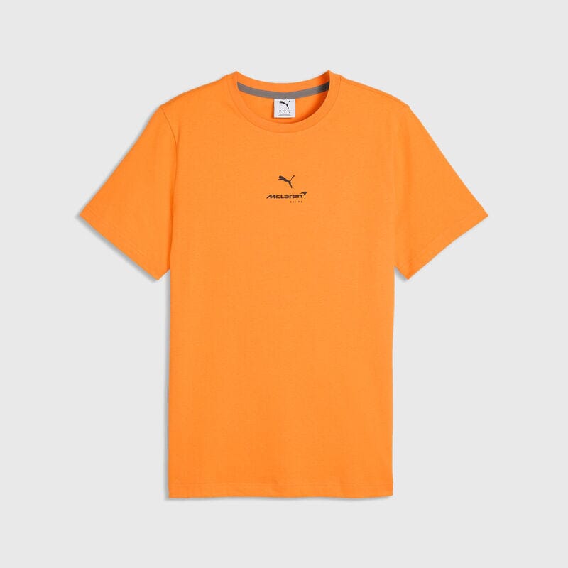 McLaren F1 Essentials Small Logo T-Shirt - Puma Black/Papaya/White Glow Heather T-shirts McLaren XS Orange 