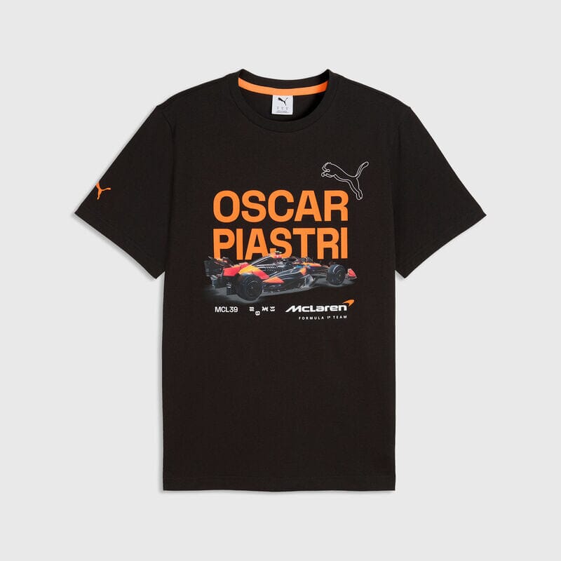 McLaren F1 Oscar Piastri Driver T-Shirt - Puma Black/Papaya T-shirts McLaren XS Black 