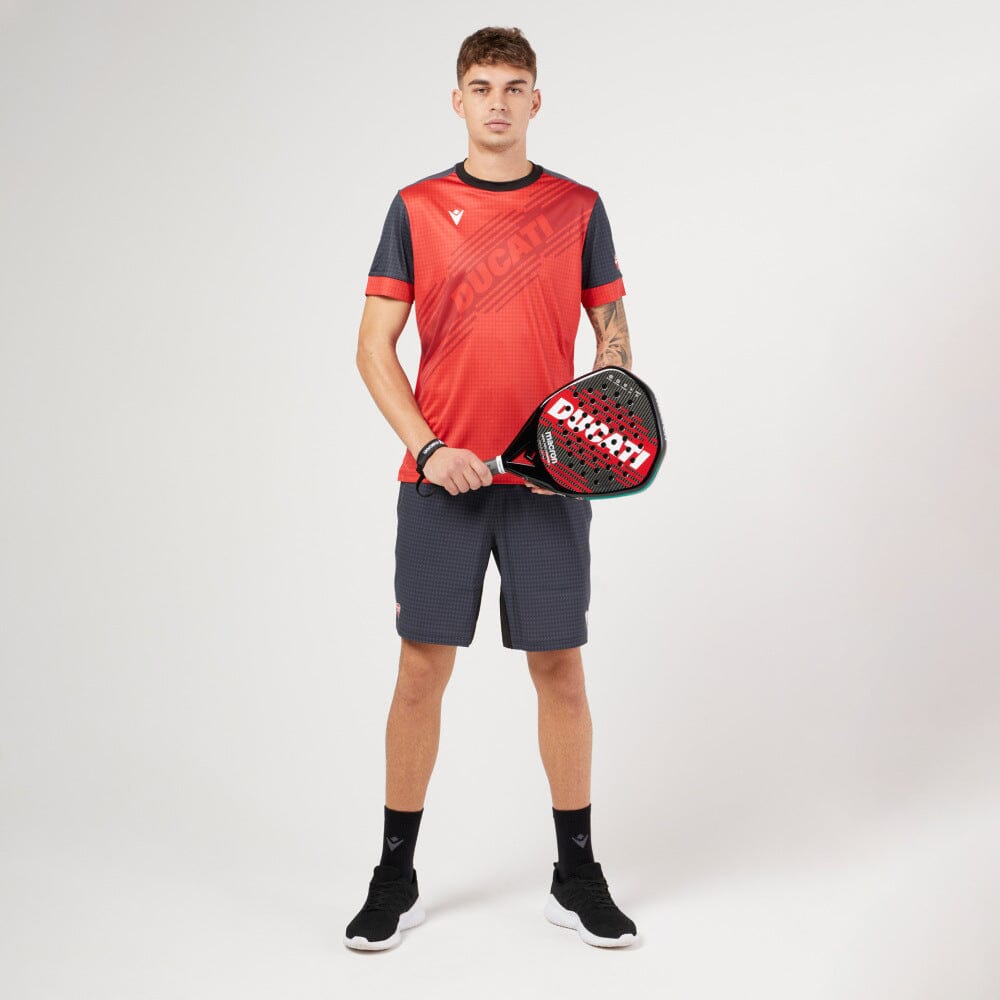 Ducati x Macron Men's Padel T-Shirt - Red/Black Endless Racegear