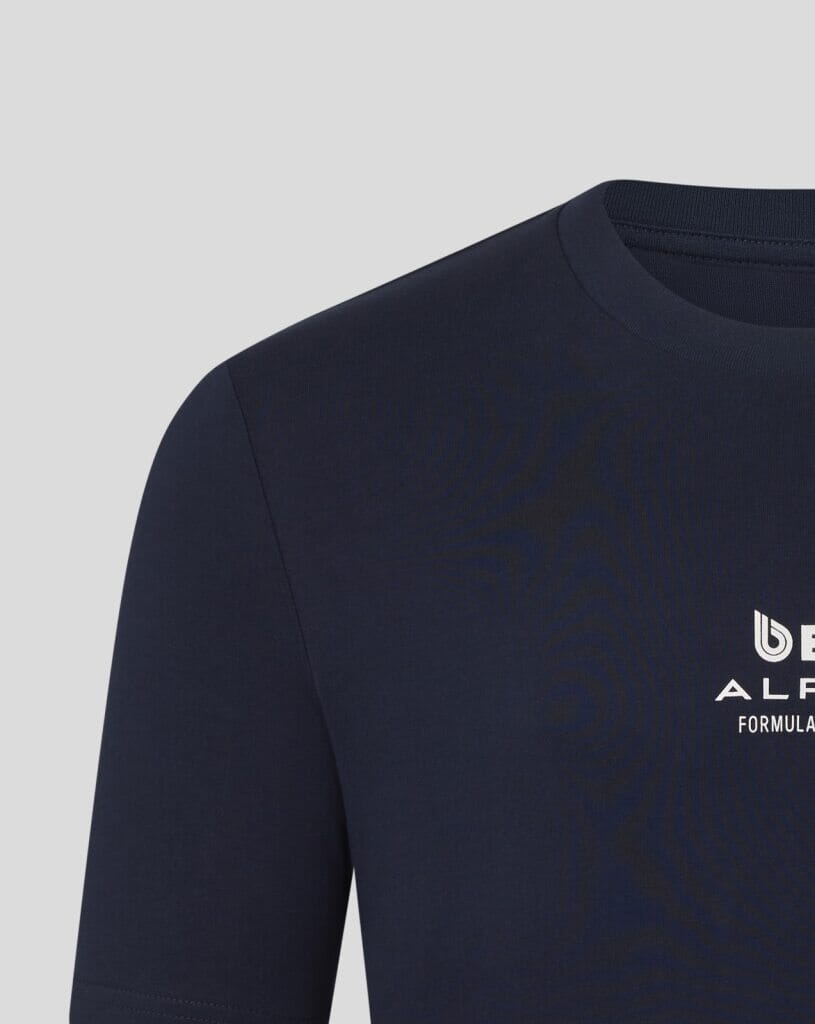 Alpine Racing F1 Pierre Gasly Relaxed Fit T-Shirt- White/French Navy Alpine