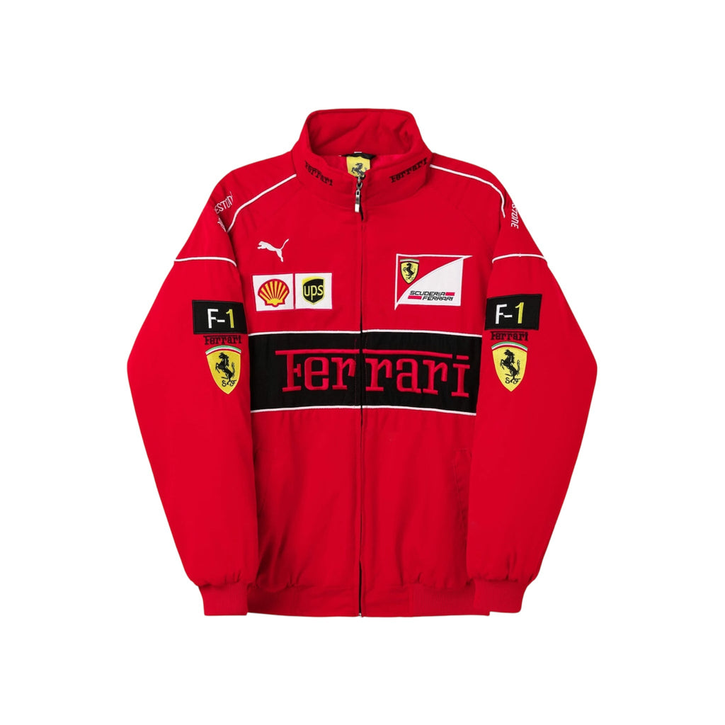 Ferrari F1 Vintage Red Jacket | Classic Motorsport Apparel Ex Race Gear