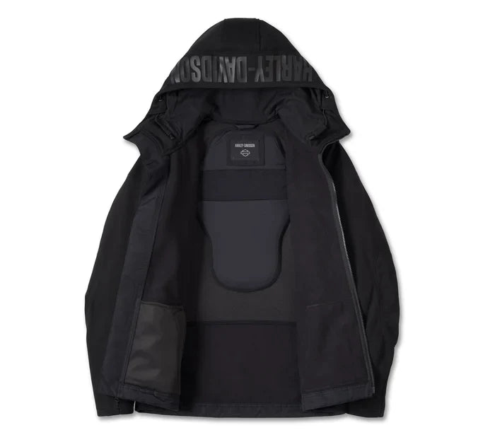 Men's Deflector 2.0 Hooded Riding Fleece - Black Beauty Harley-Davidson