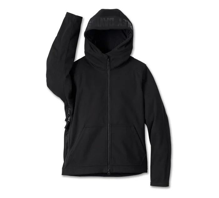 Women's Deflector 2.0 Hooded Riding Fleece - Black Beauty Harley-Davidson