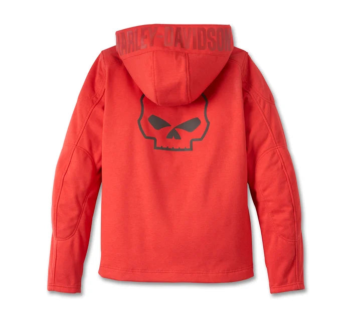 Women's Deflector 2.0 Hooded Riding Fleece - High Risk Red Harley-Davidson