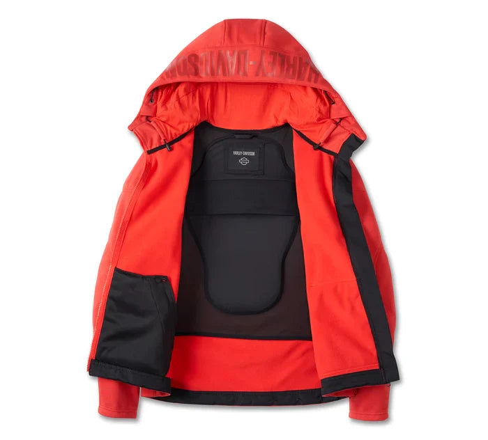 Women's Deflector 2.0 Hooded Riding Fleece - High Risk Red Harley-Davidson