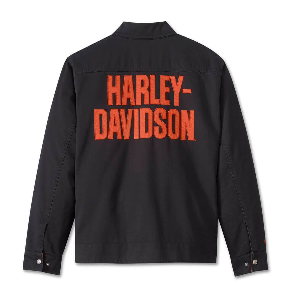 Harley-Davidson Men's Bar Font Jacket Black / Orange Endless Racegear