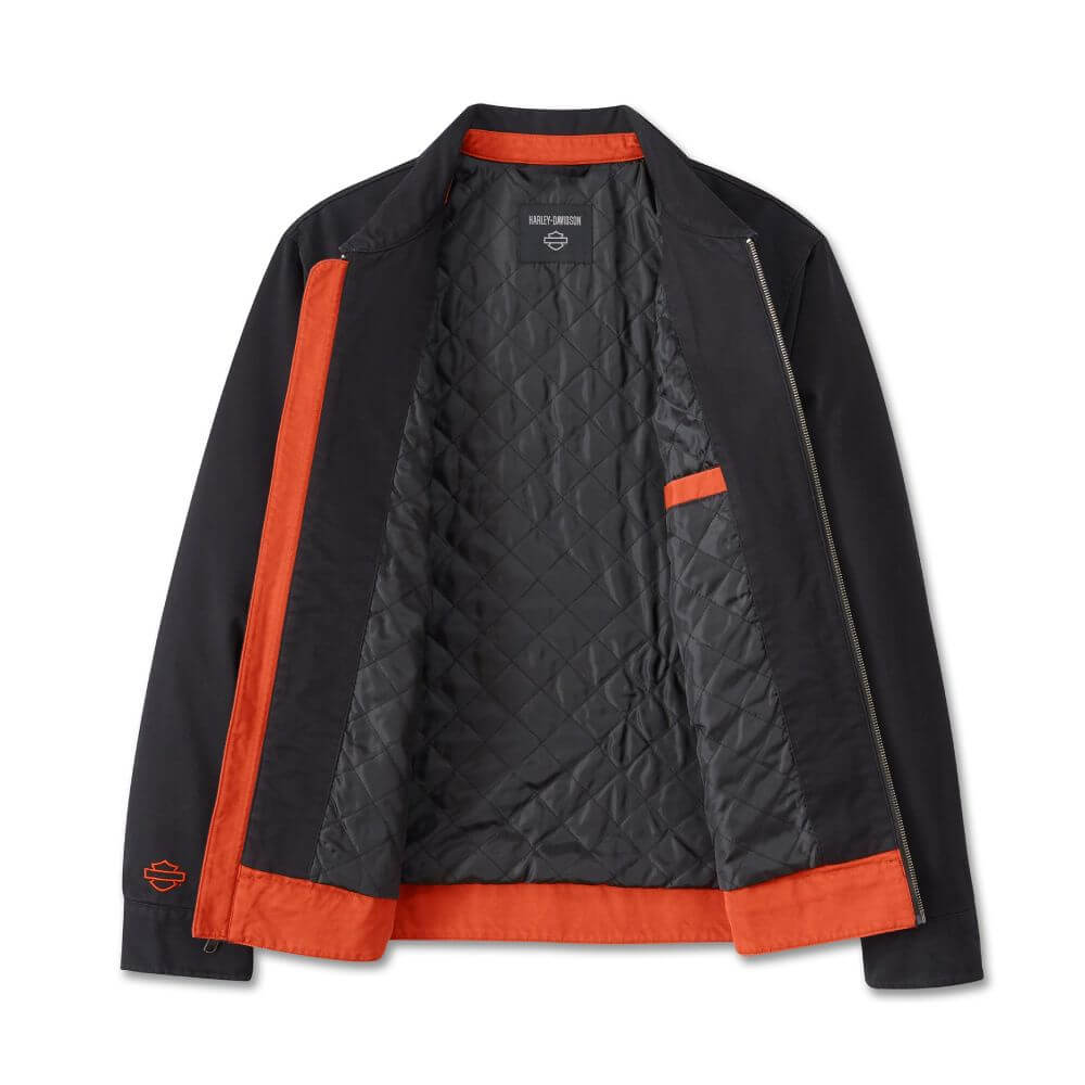 Harley-Davidson Men's Bar Font Jacket Black / Orange Endless Racegear