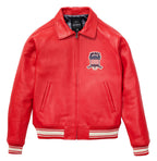Buy Best Style Salvage Red Color Leather Fashion Bomber Jackets For Sale rfxleatherofficial