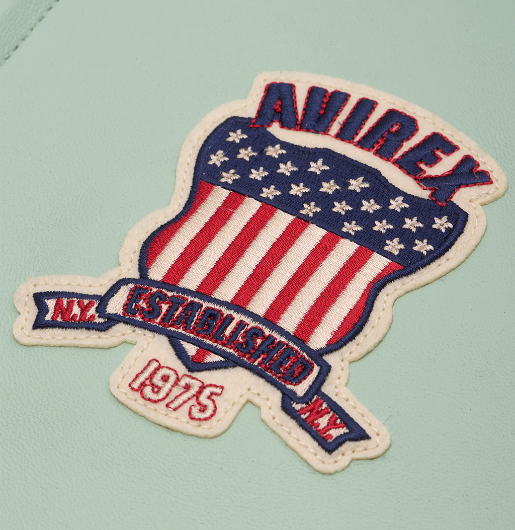 Shop Best High Sale Avirex Fashion Aviator Bomber Seafoam Leather Jackets For Sale rfxleatherofficial