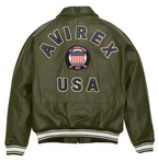 Buy Best Style Olive Leather Fashion Bomber Avirex Leather Jackets For Mens rfxleatherofficial