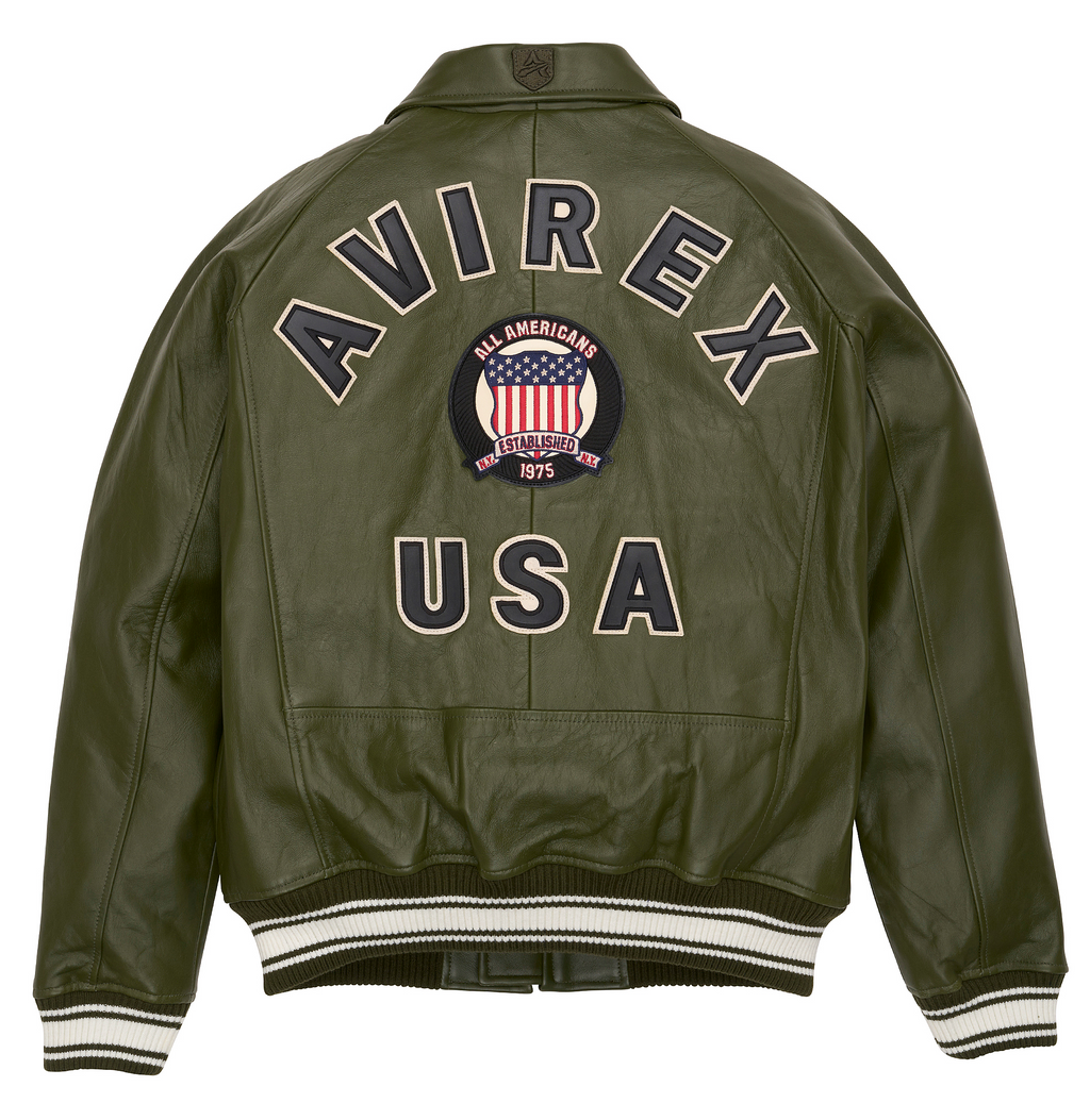 Buy Best Style Olive Leather Fashion Bomber Avirex Leather Jackets For Mens rfxleatherofficial