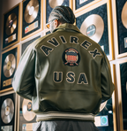 Buy Best Style Olive Leather Fashion Bomber Avirex Leather Jackets For Mens rfxleatherofficial