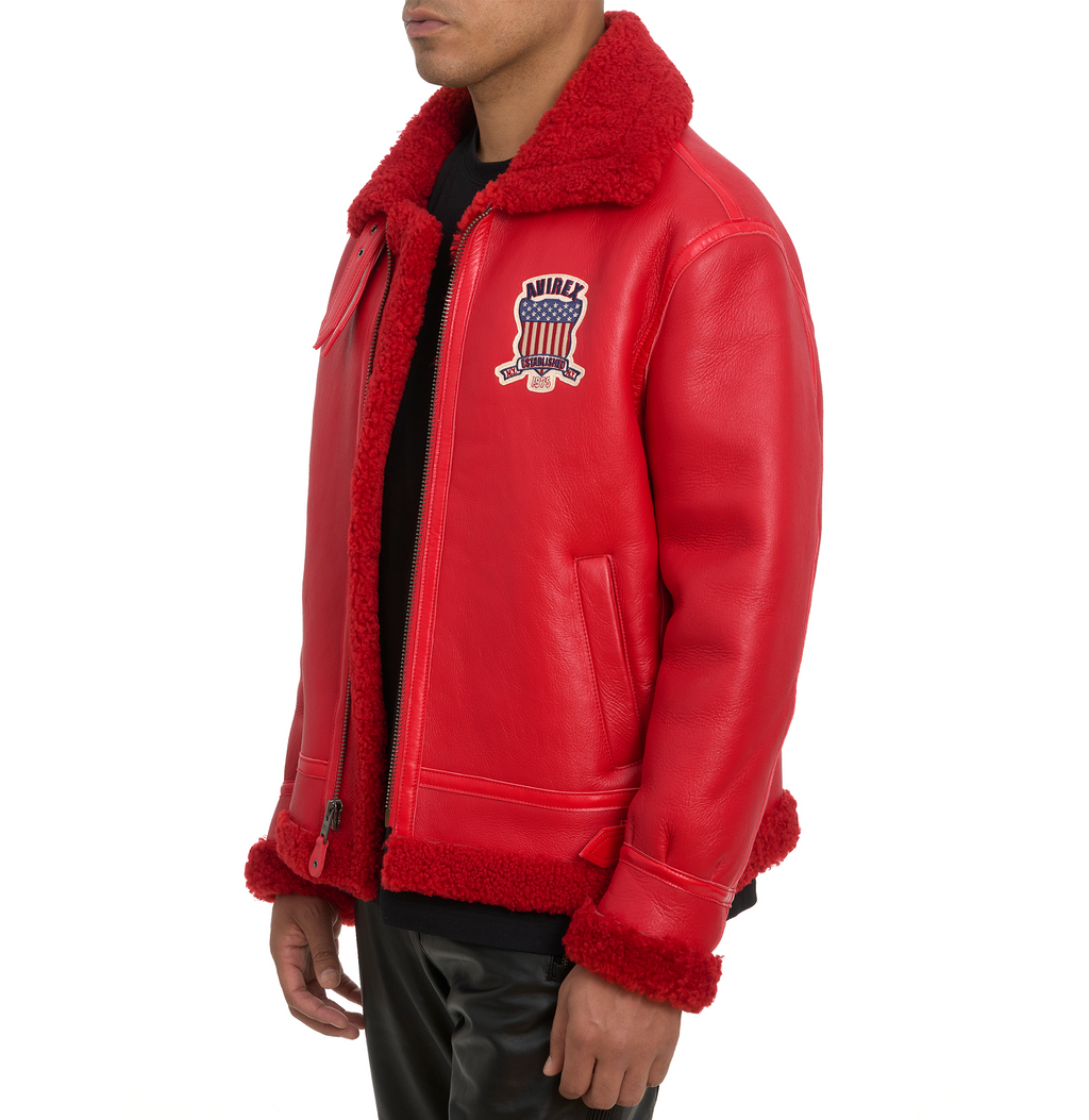 Buy the Best: Winter Avirex B3 Bomber Shearling Leather Jackets for Men – 30% Off! rfxleatherofficial