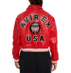 Shop Best High Quality Fashion Bomber Style Salvage Red Avirex Jackets rfxleatherofficial