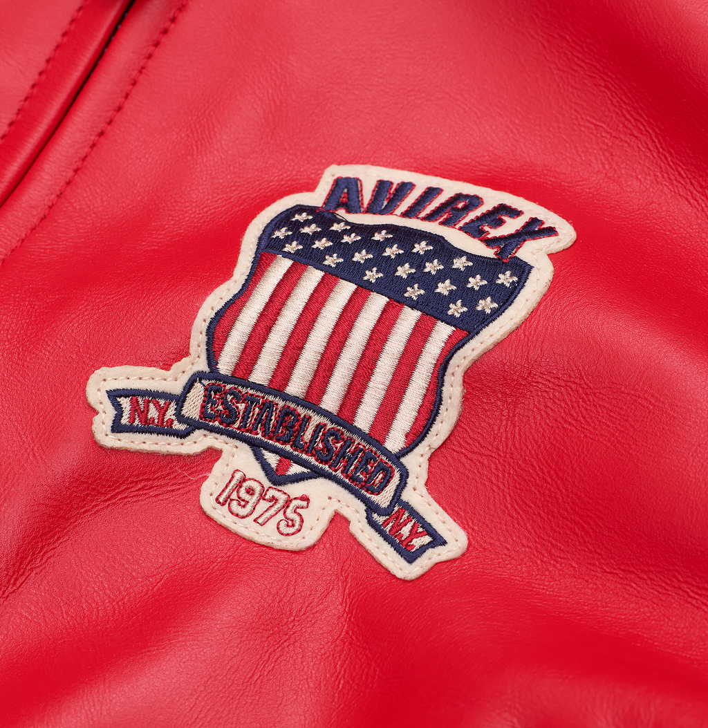 Shop Best High Quality Fashion Bomber Style Salvage Red Avirex Jackets rfxleatherofficial