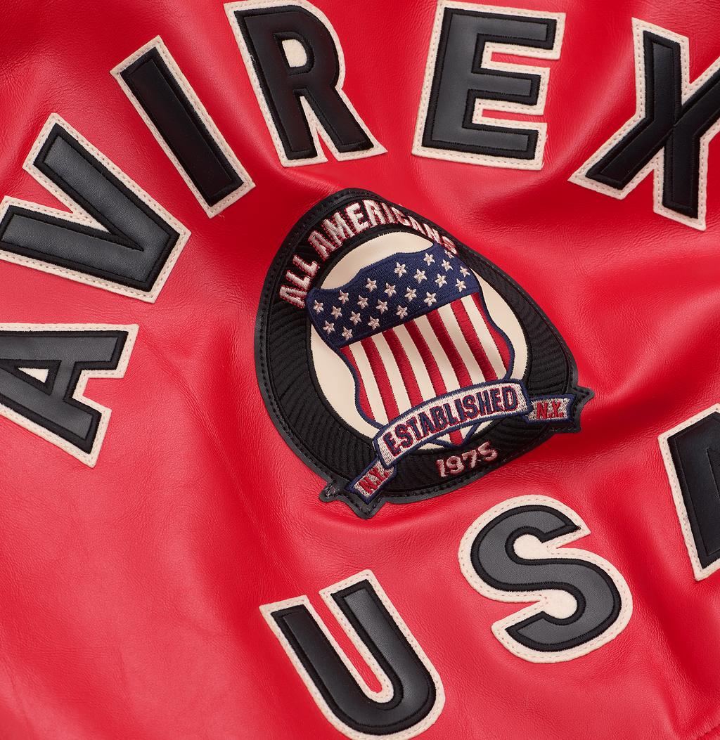 Shop Best High Quality Fashion Bomber Style Salvage Red Avirex Jackets rfxleatherofficial