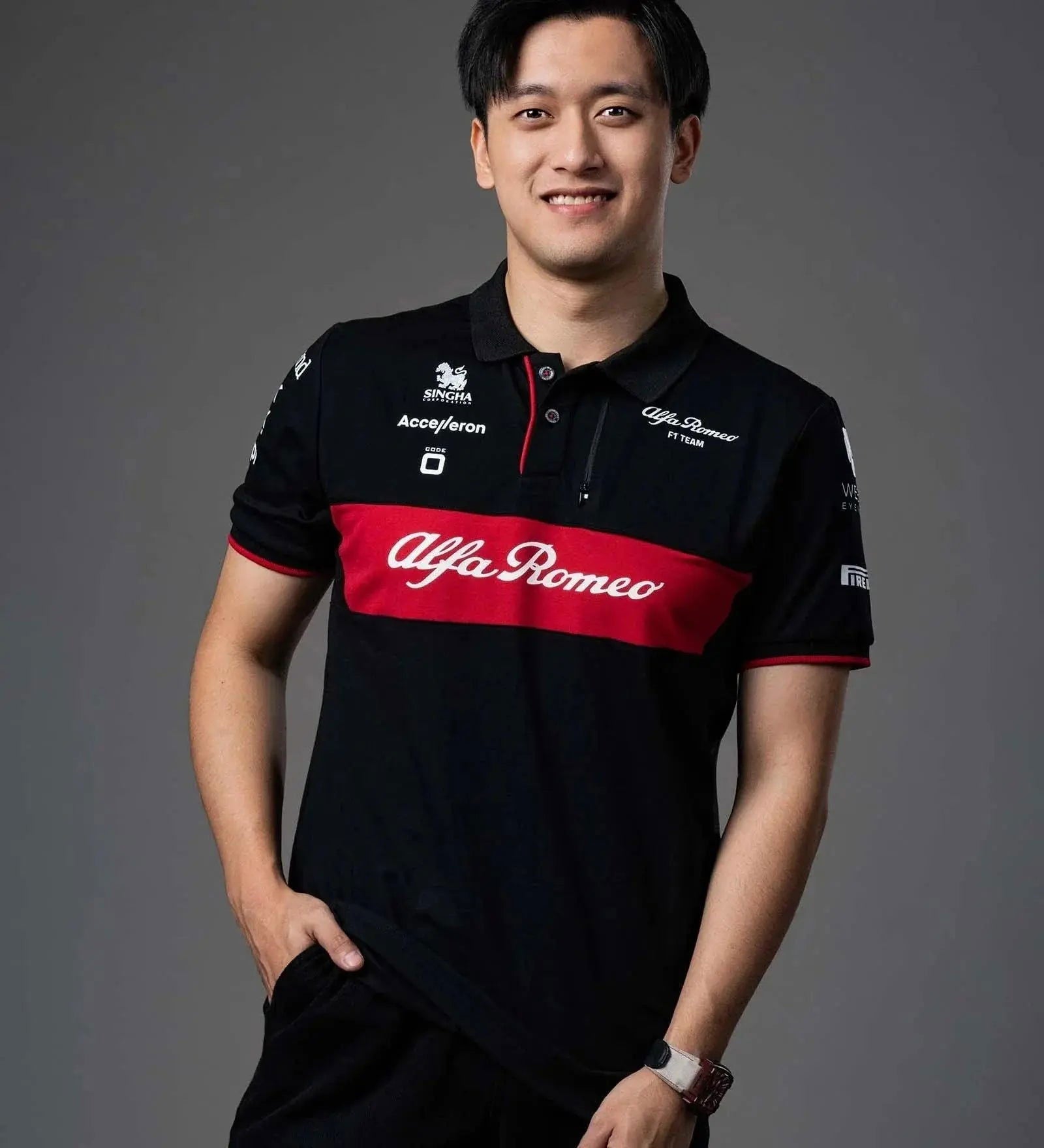 Alfa Romeo Polo Shirt Men Ex Race Gear